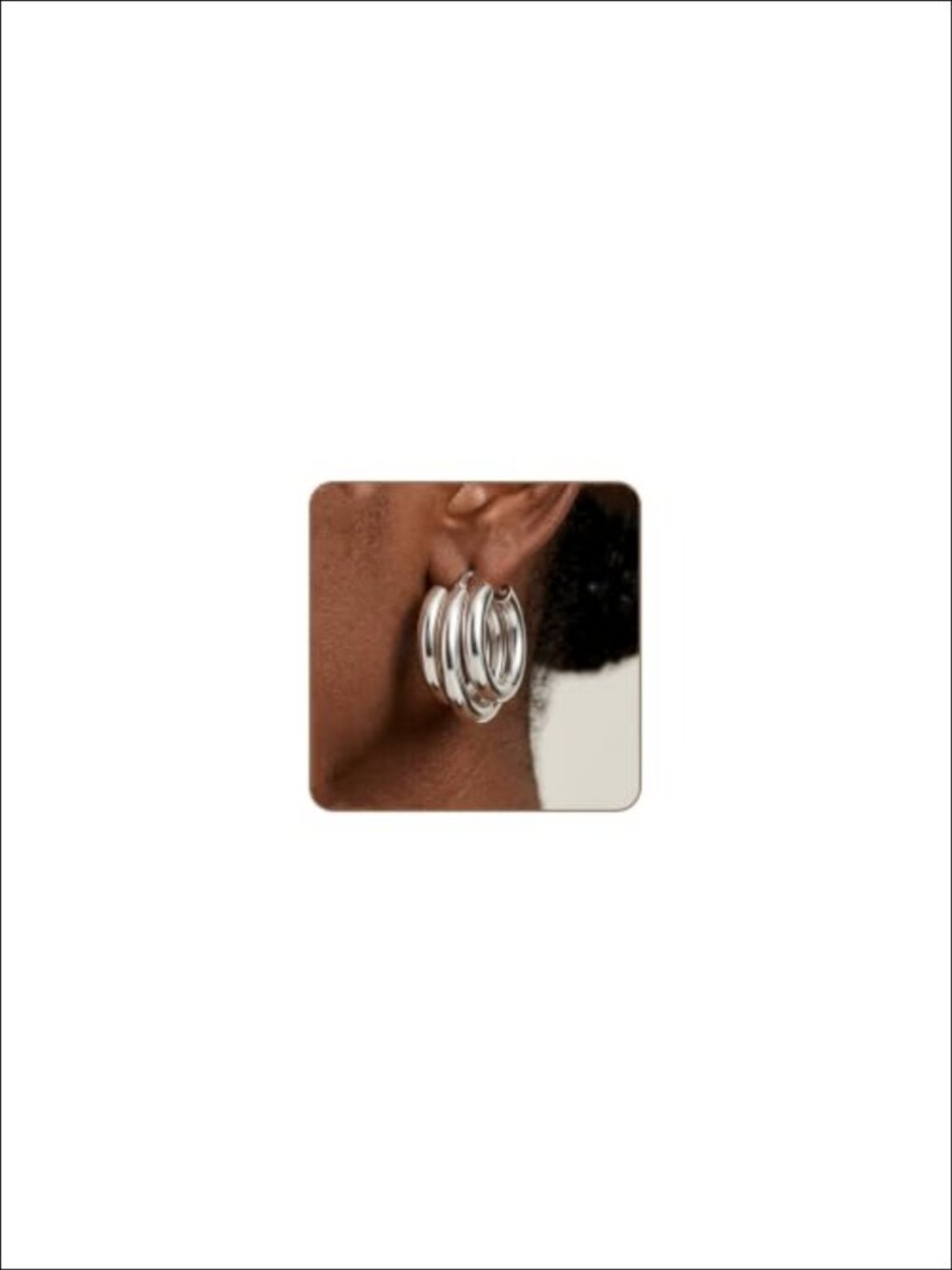 925 Sterling Silver Hoop Earrings Gold Statement Triple Layer Women